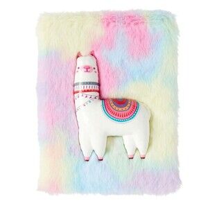Pen+Gear Colorful Faux Fur Llama 192 Page Journal Diary (6.25" W x 8.25" H) B26